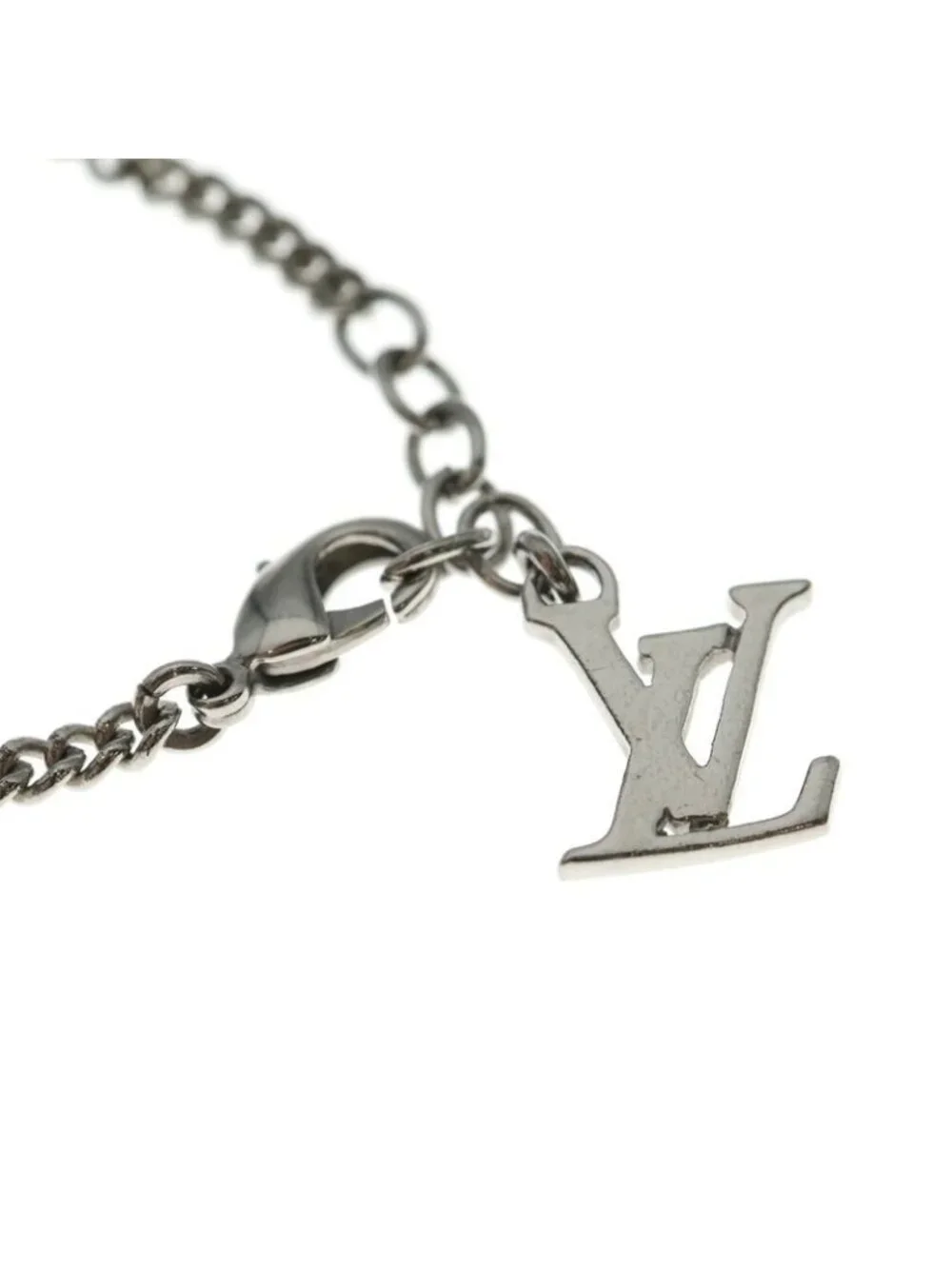 Louis Vuitton Bracelet Sweet Monogram Heart Chain Silver Beige - Picture 5 of 6